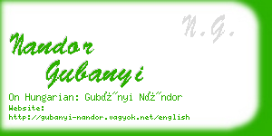 nandor gubanyi business card